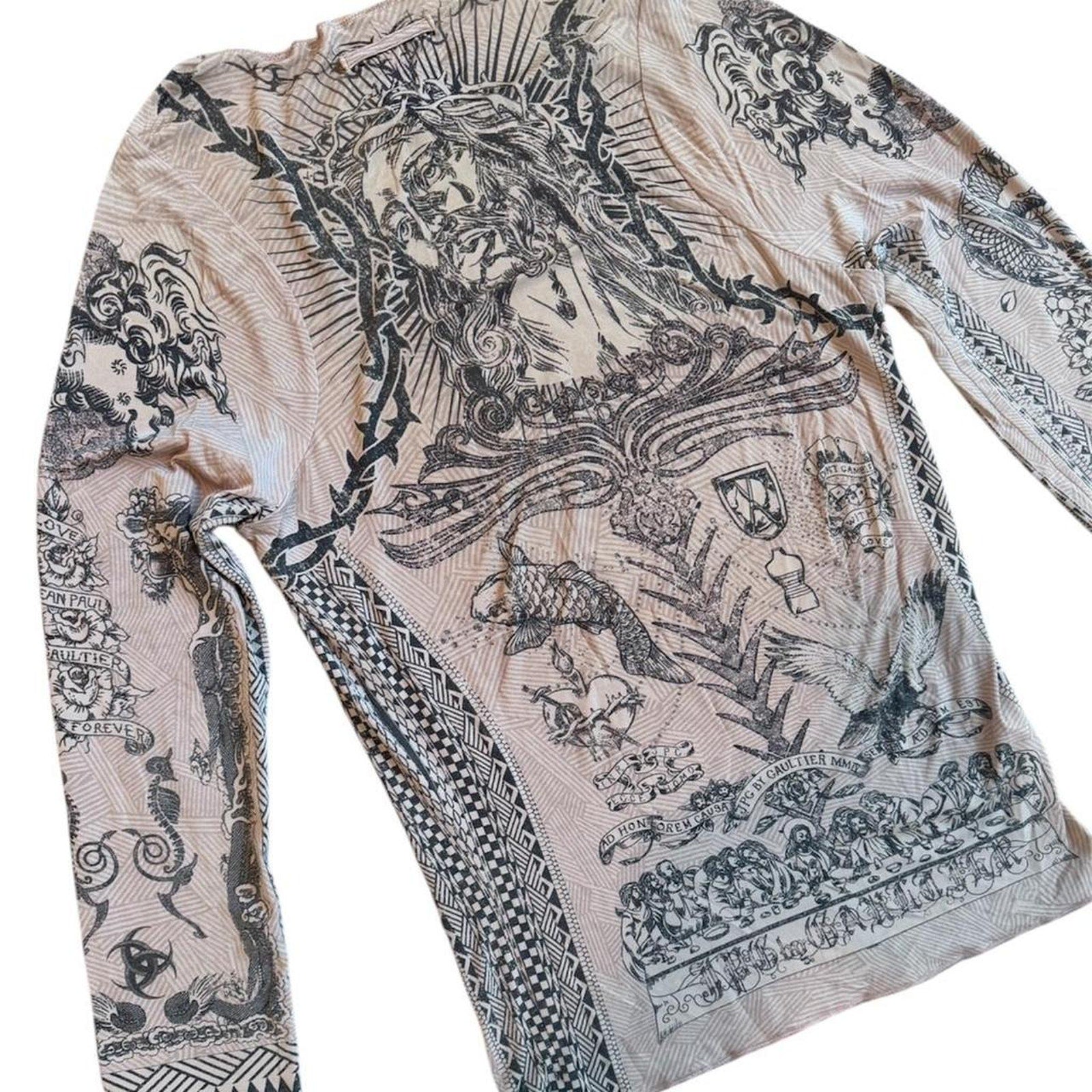 Jean Paul Gaultier Jesus & Mary Tattoo Long Sleeve T-Shirt
