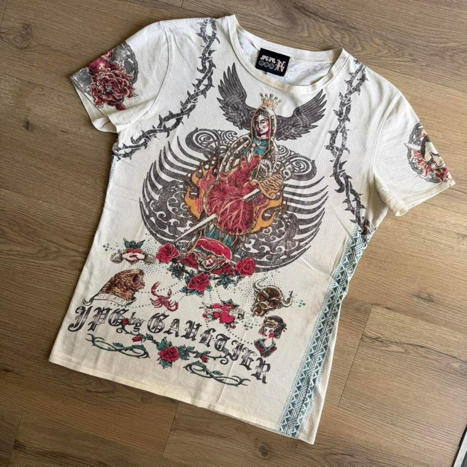 Jean Paul Gaultier Jesus & Mary Tattoo Print T-Shirt