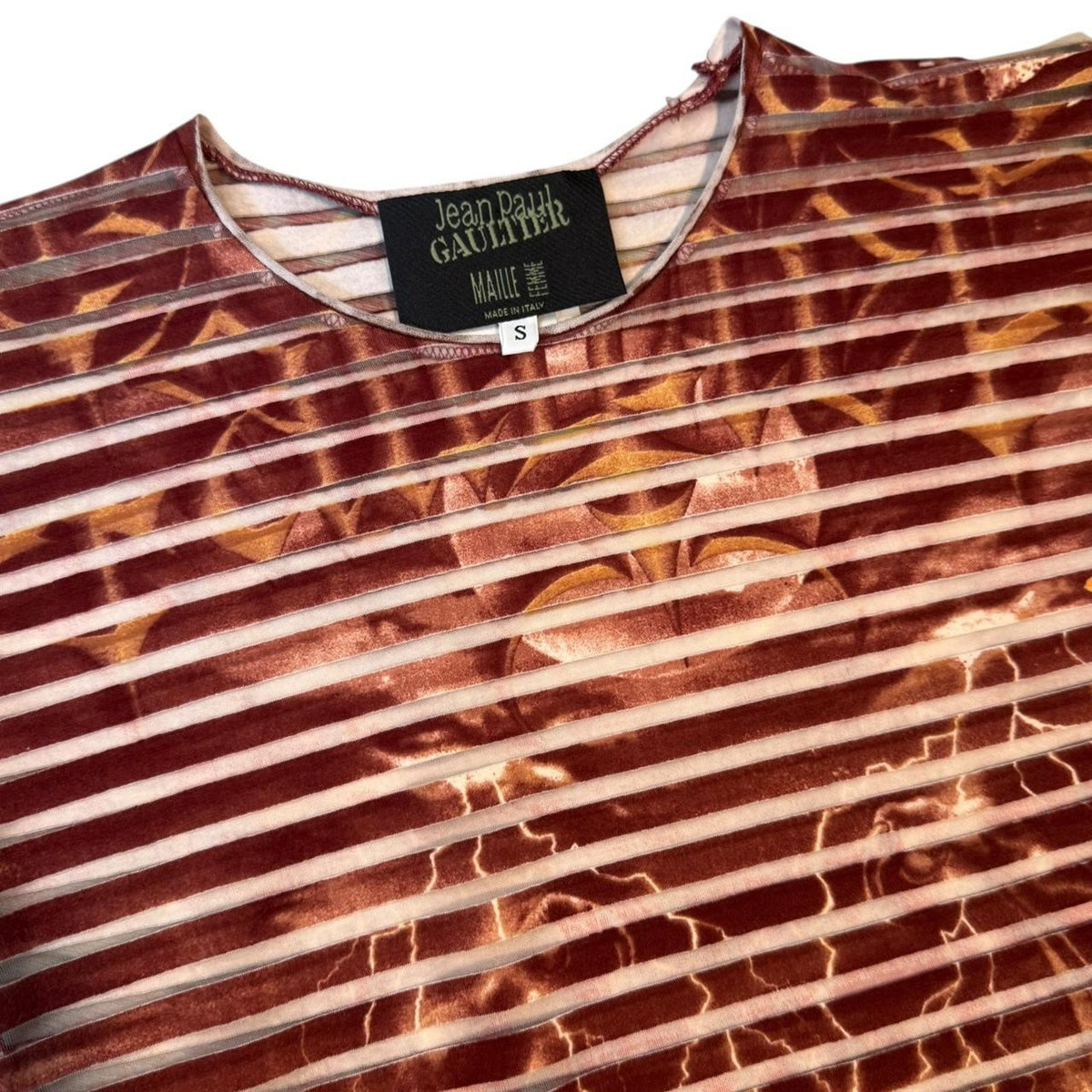 Jean Paul Gaultier Gargoyle Mesh SS2001 Longsleeve Red