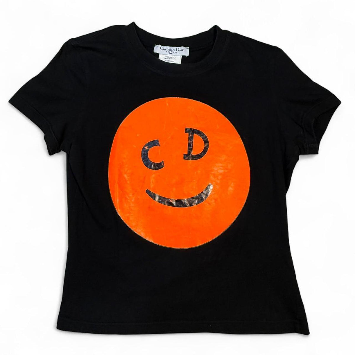 Christian Dior Smiley Face Mini T-Shirt Black/Orange 2001