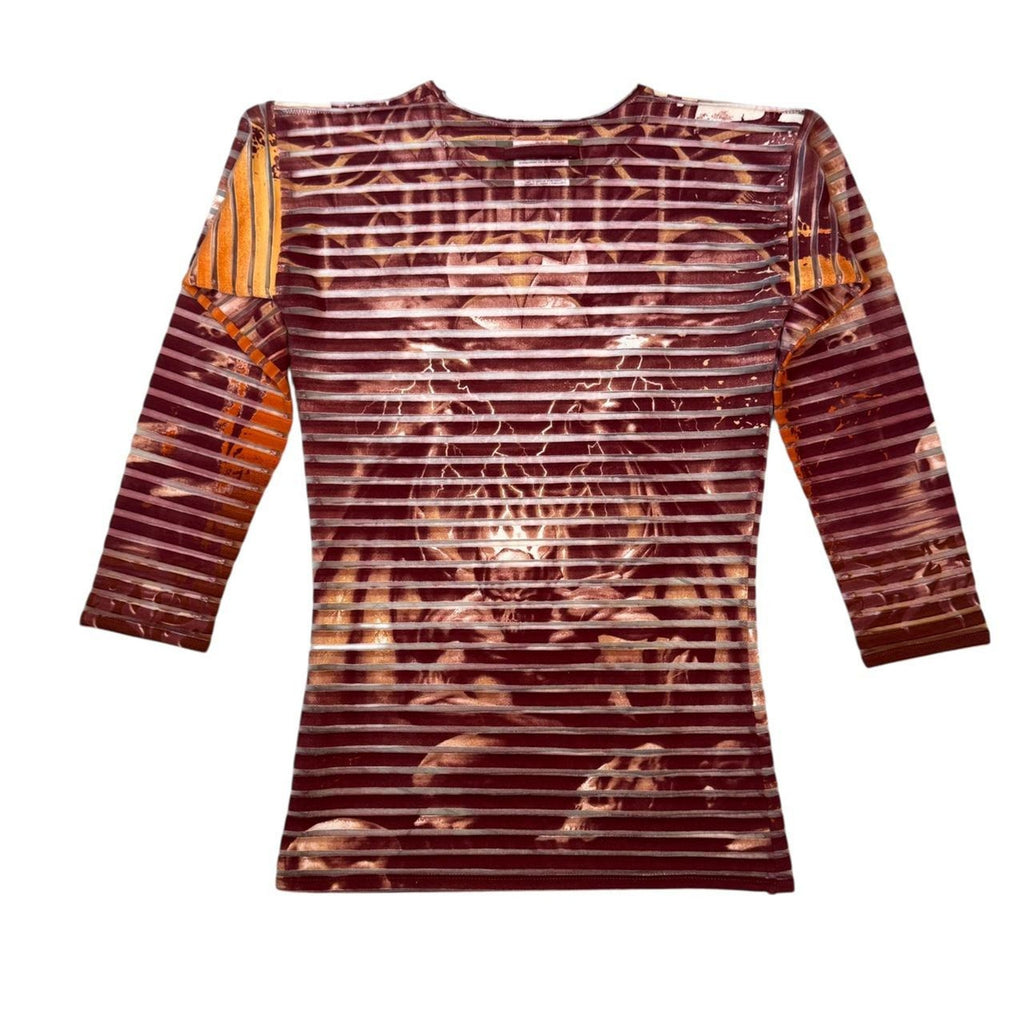 Jean Paul Gaultier Gargoyle Mesh SS2001 Longsleeve Red