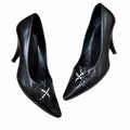 Chanel Clover Motif Leather Pointed Toe Pumps Black