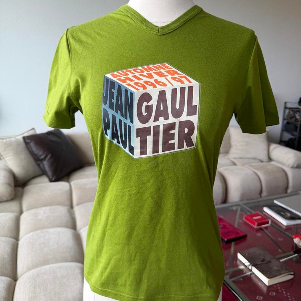 Jean Paul Gaultier AW1996 Cube Logo V-Neck T-Shirt