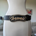 Dsquared2 SS2005 Hawaii Logo Buckle Black Leather Belt