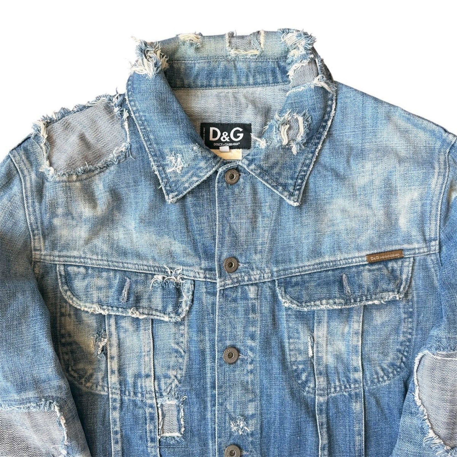 Dolce & Gabbana Patchwork Distressed Denim Jacket