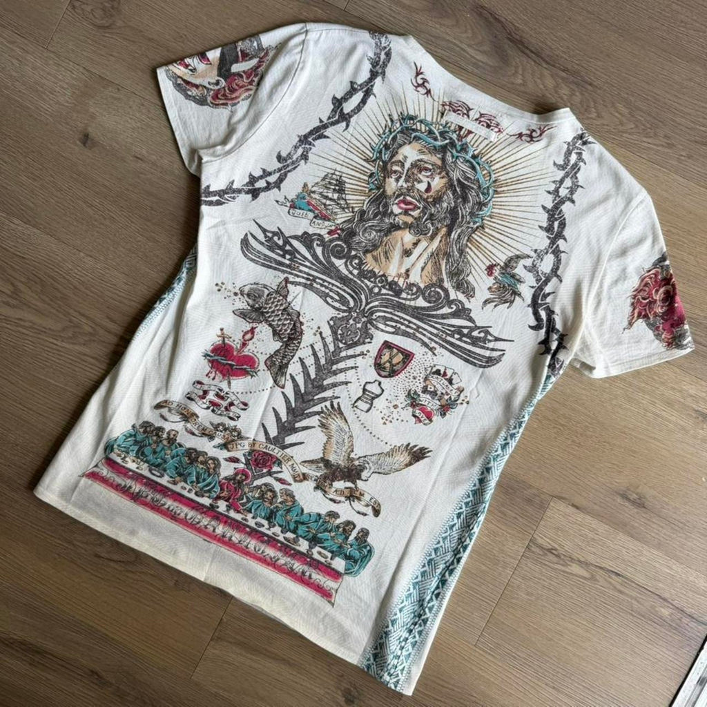 Jean Paul Gaultier Jesus & Mary Tattoo Print T-Shirt