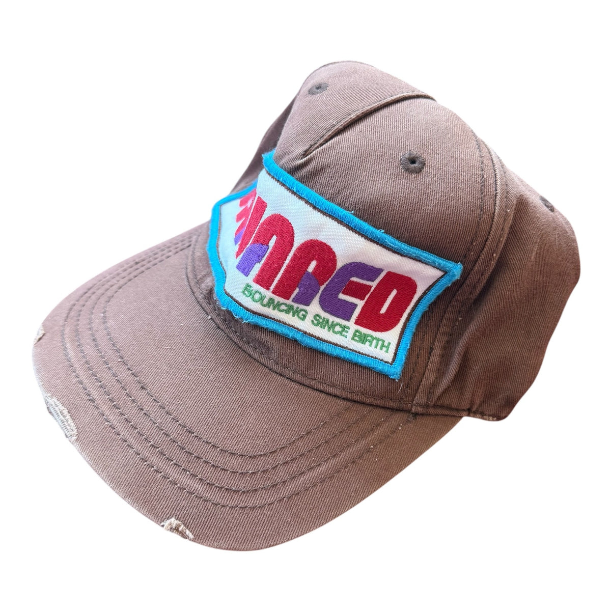 DSQUARED2 Patch Logo Cap Brown Distressed Paint Splatter