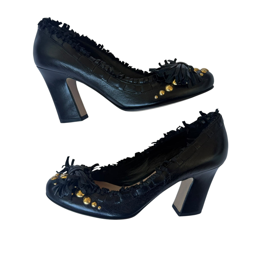Miu Miu Fringe y2k Heels Pumps Black
