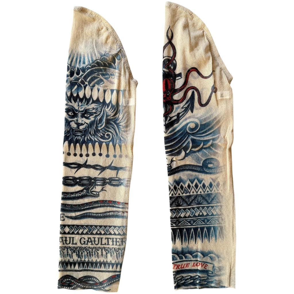 Jean Paul Gaultier Soleil Tattoo Mesh Tank Top