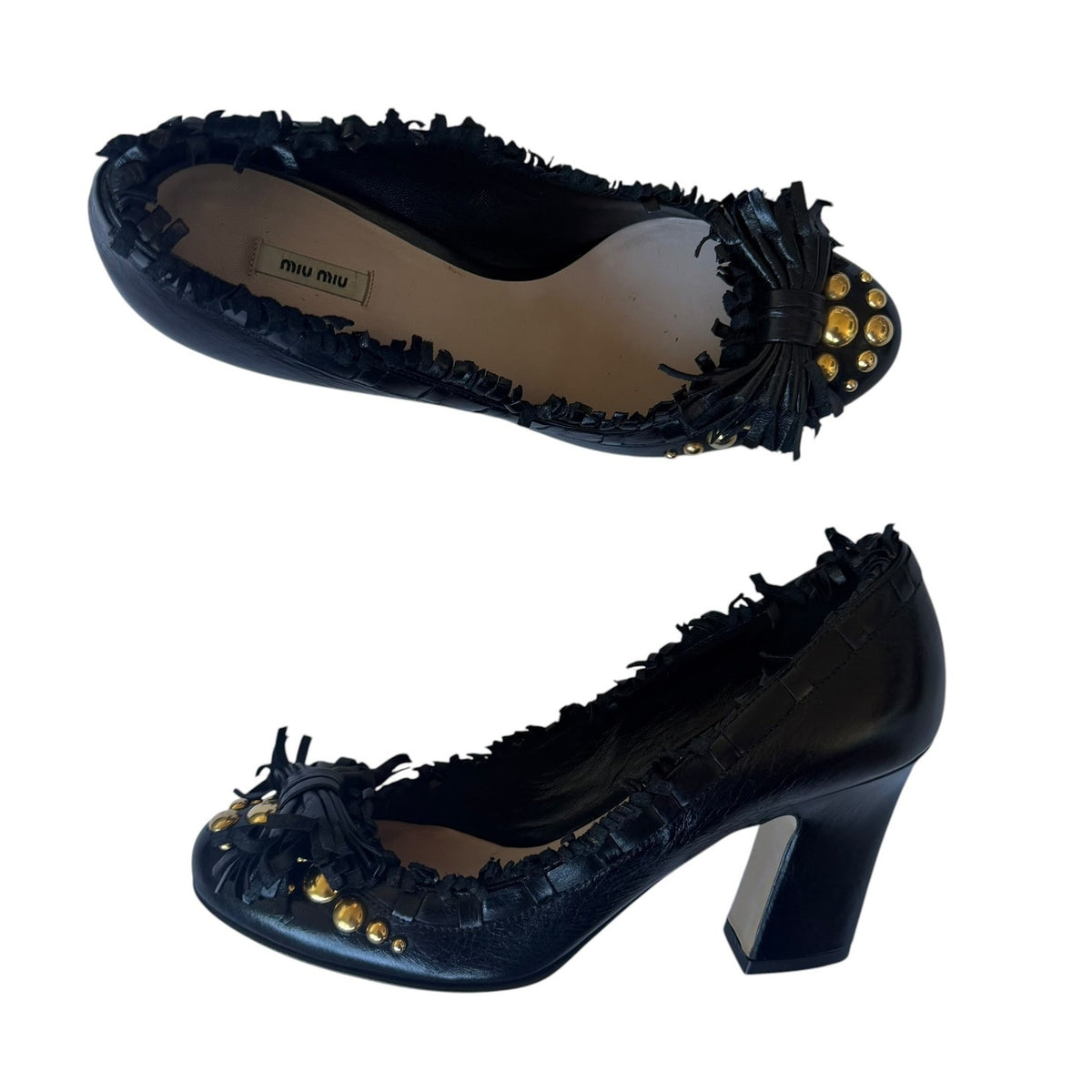 Miu Miu Fringe y2k Heels Pumps Black