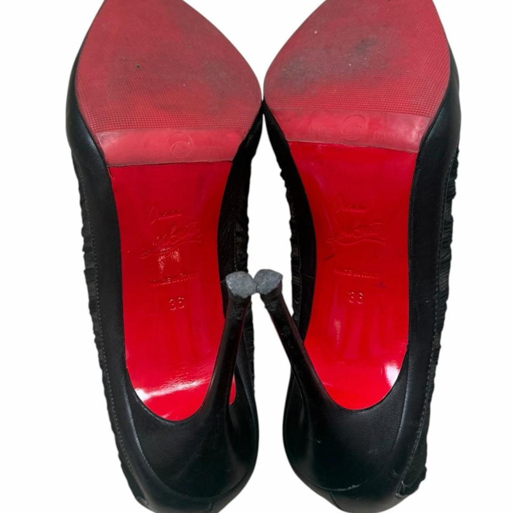Christian Louboutin Sheer Panel Ribbon Pumps Black