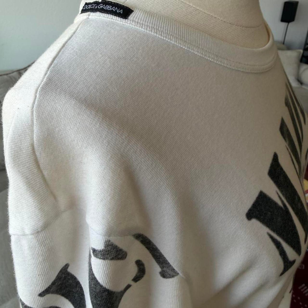 Dolce & Gabbana Made In Italy Stencil Print White T-Shirt