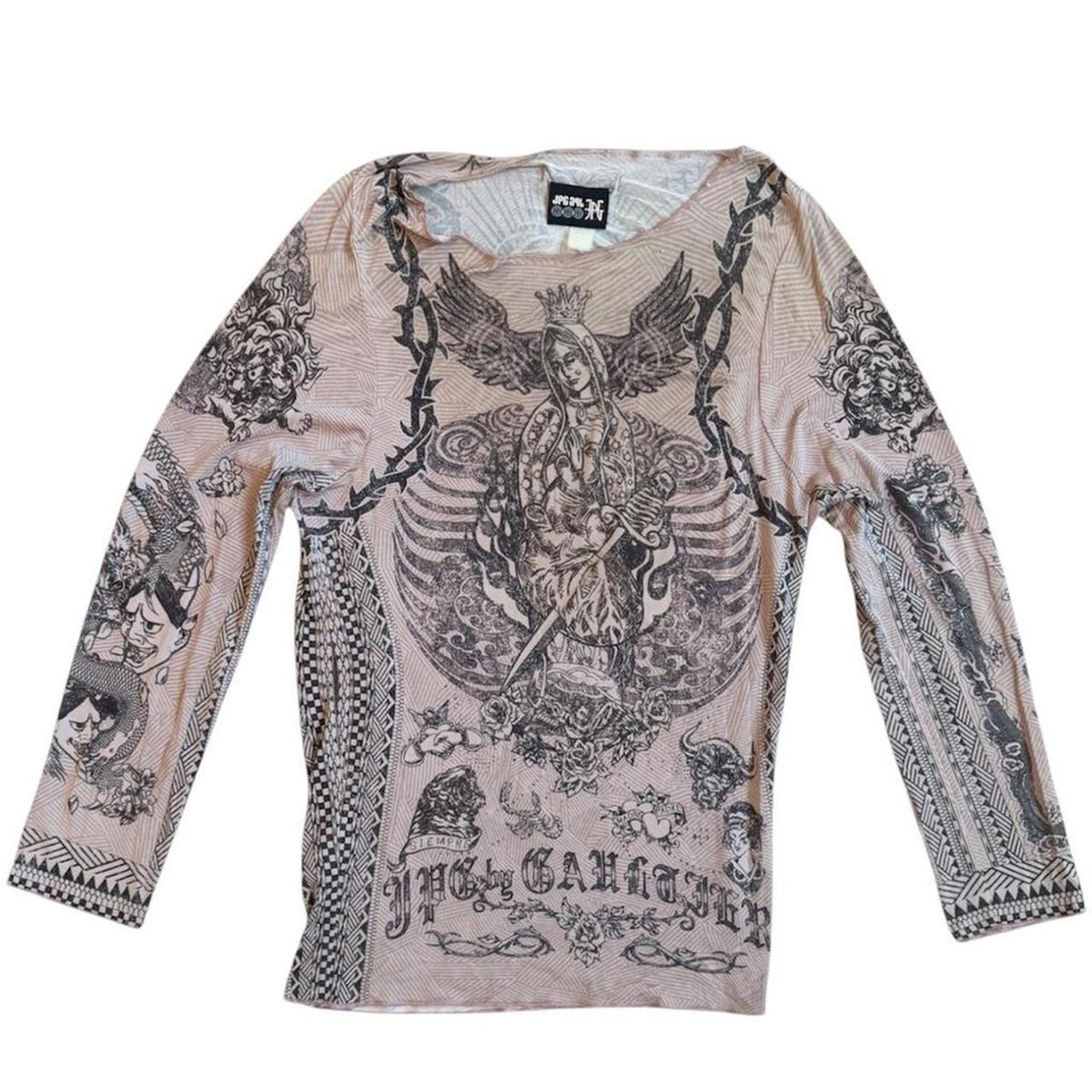 Jean Paul Gaultier Jesus & Mary Tattoo Long Sleeve T-Shirt