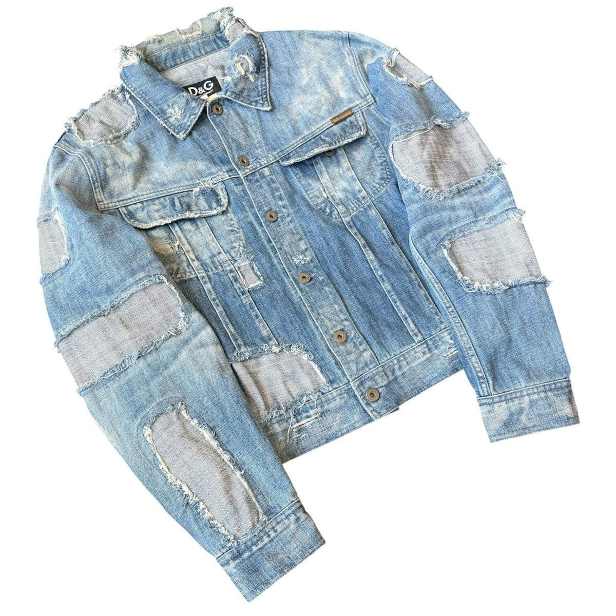 Dolce & Gabbana Patchwork Distressed Denim Jacket