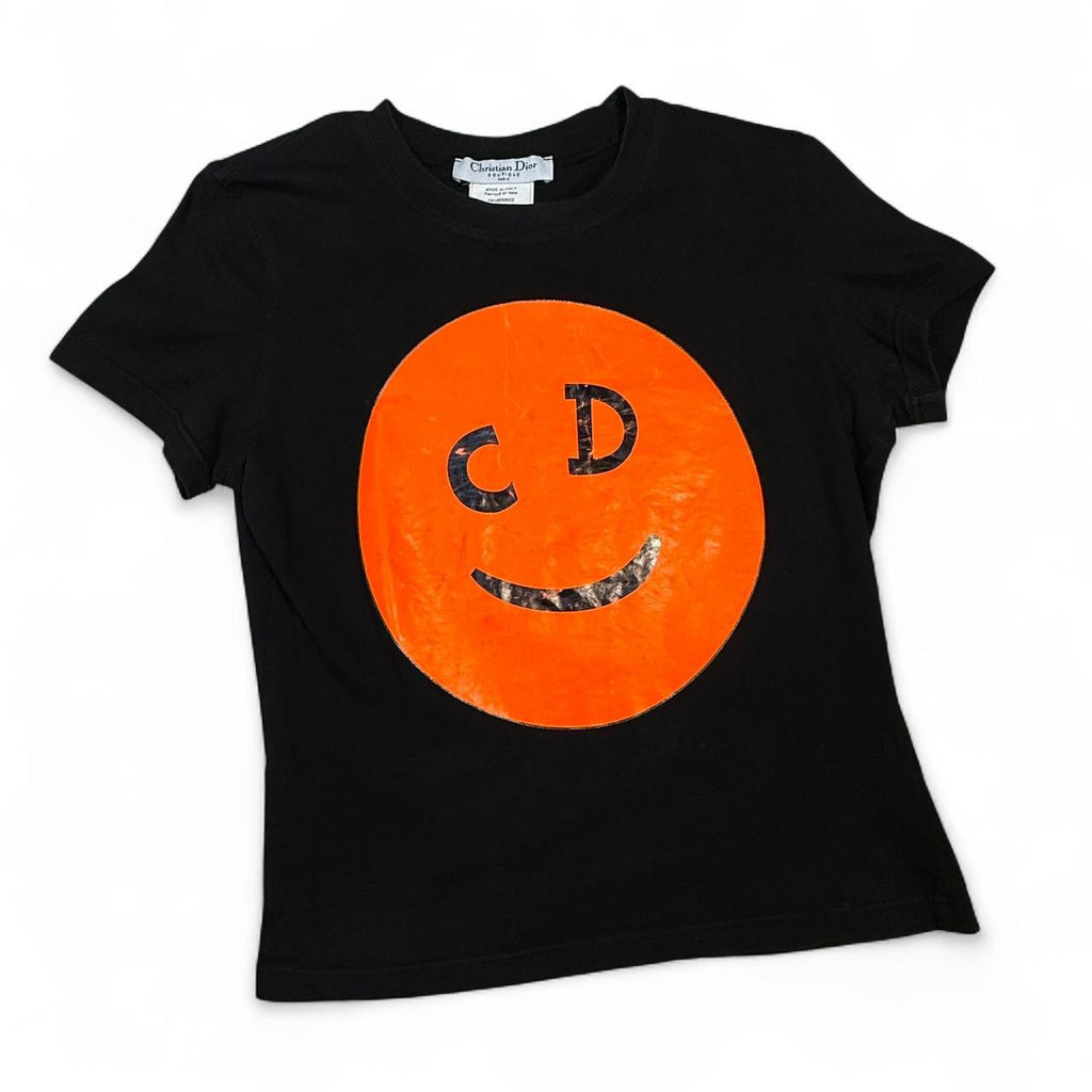 Christian Dior Smiley Face Mini T-Shirt Black/Orange 2001