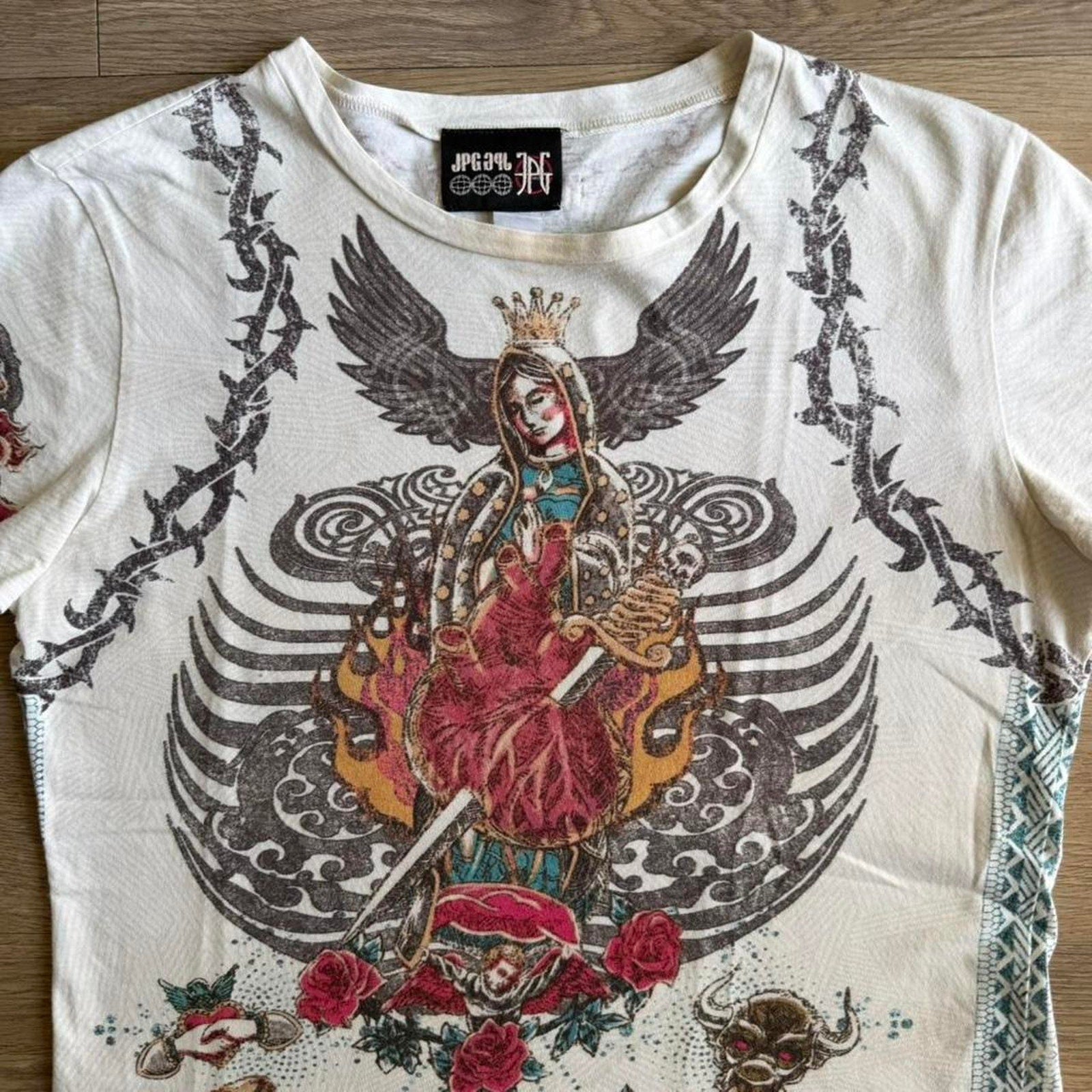 Jean Paul Gaultier Jesus & Mary Tattoo Print T-Shirt