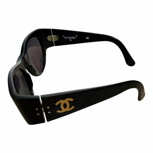 Chanel Coco Logo Sunglasses Black & Gold