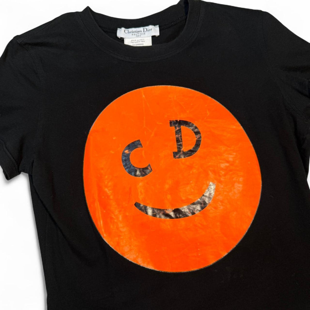Christian Dior Smiley Face Mini T-Shirt Black/Orange 2001