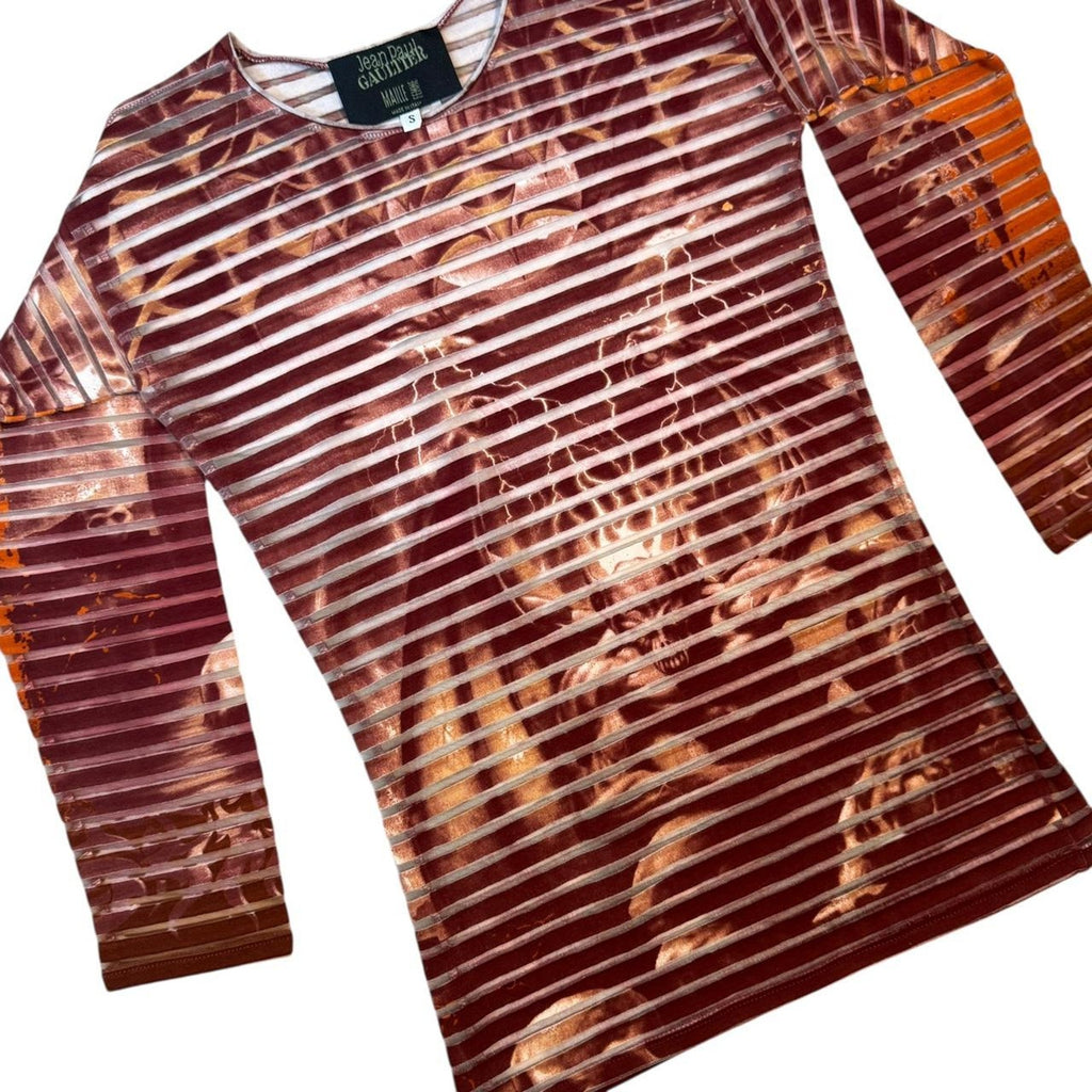 Jean Paul Gaultier Gargoyle Mesh SS2001 Longsleeve Red