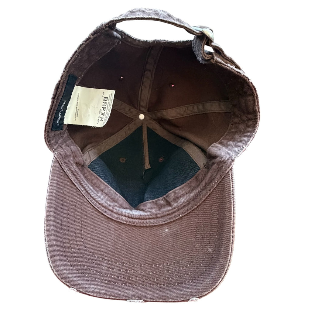 DSQUARED2 Patch Logo Cap Brown Distressed Paint Splatter