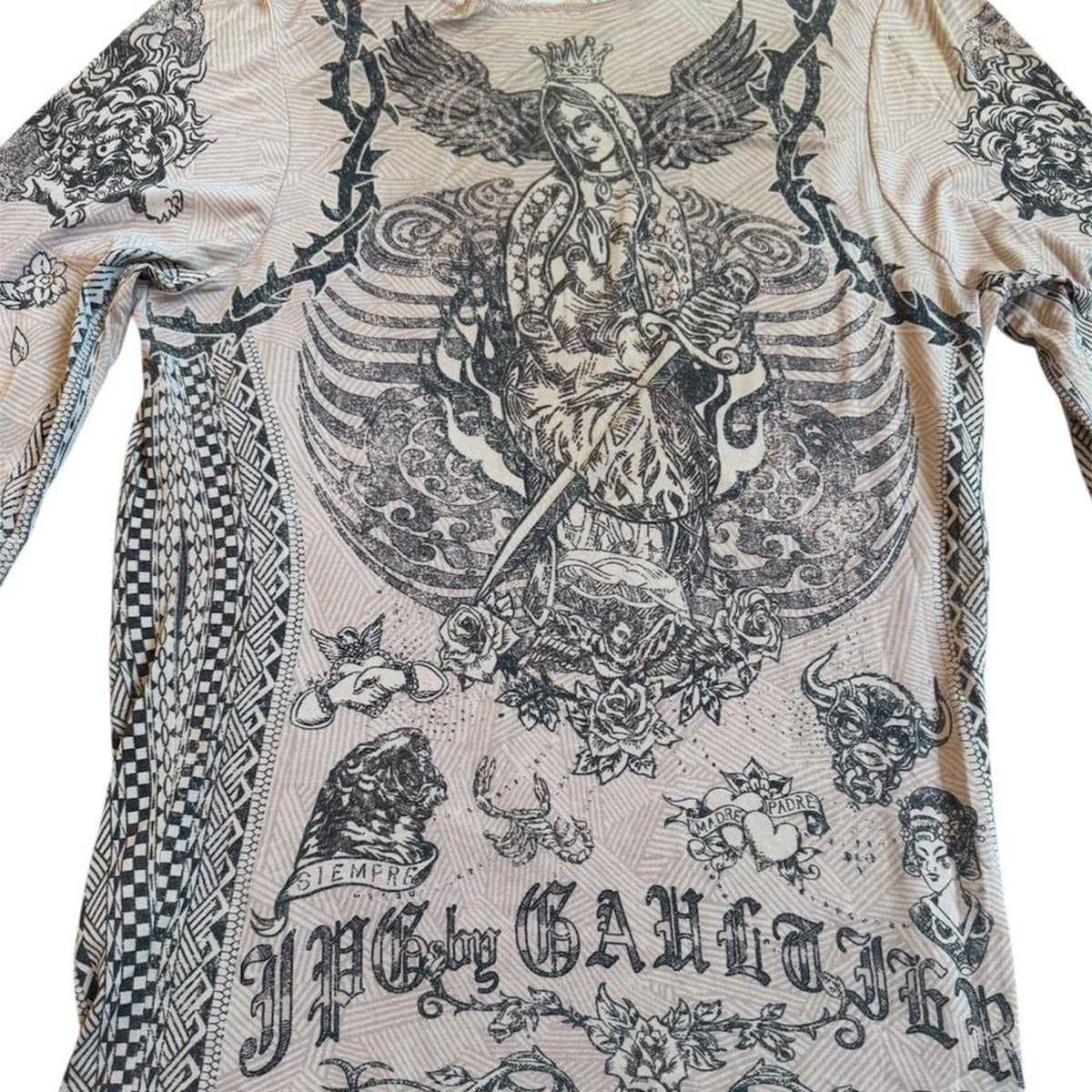 Jean Paul Gaultier Jesus & Mary Tattoo Long Sleeve T-Shirt