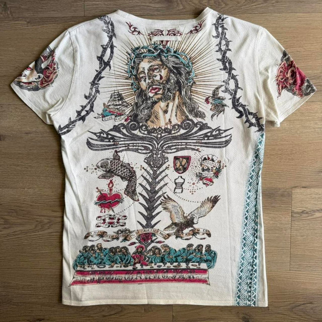 Jean Paul Gaultier Jesus & Mary Tattoo Print T-Shirt