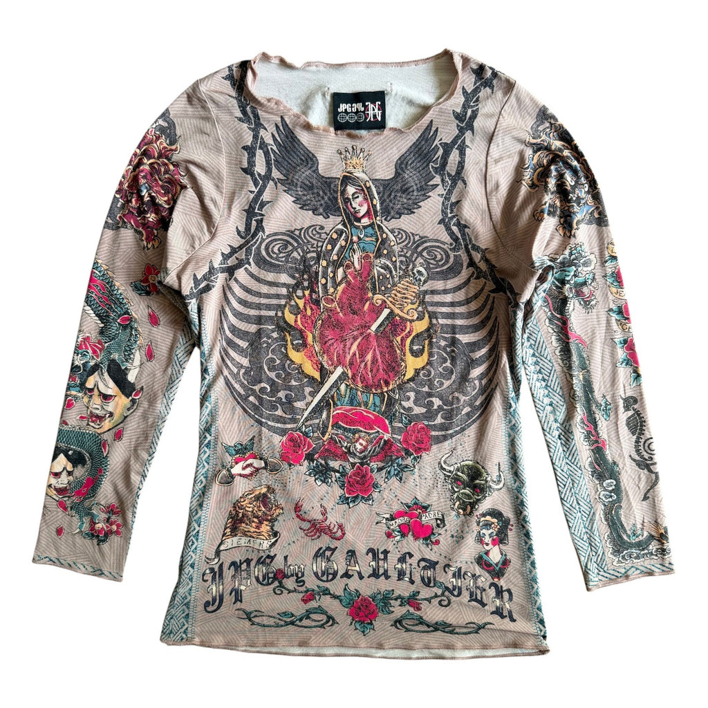 Jean Paul Gaultier SS2004 Jesus Mary Tattoo Longsleeve shirt