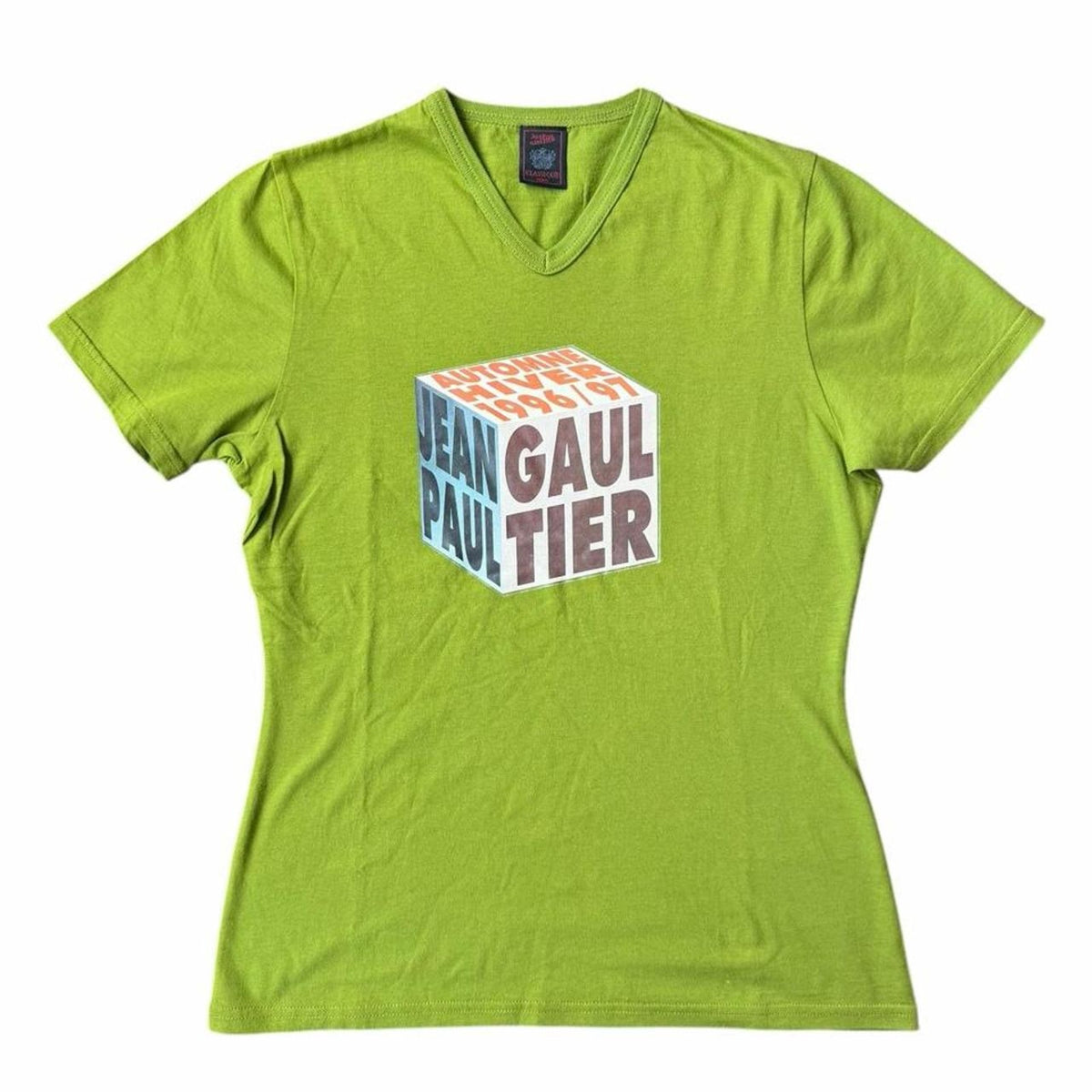 Jean Paul Gaultier AW1996 Cube Logo V-Neck T-Shirt