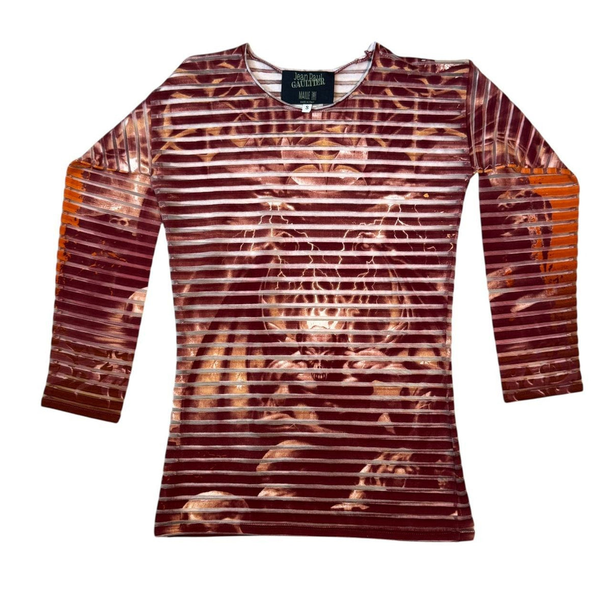 Jean Paul Gaultier Gargoyle Mesh SS2001 Longsleeve Red