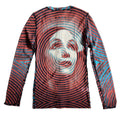 Jean Paul Gaultier Femme Psychedelic Face Graphic Mesh Cardigan