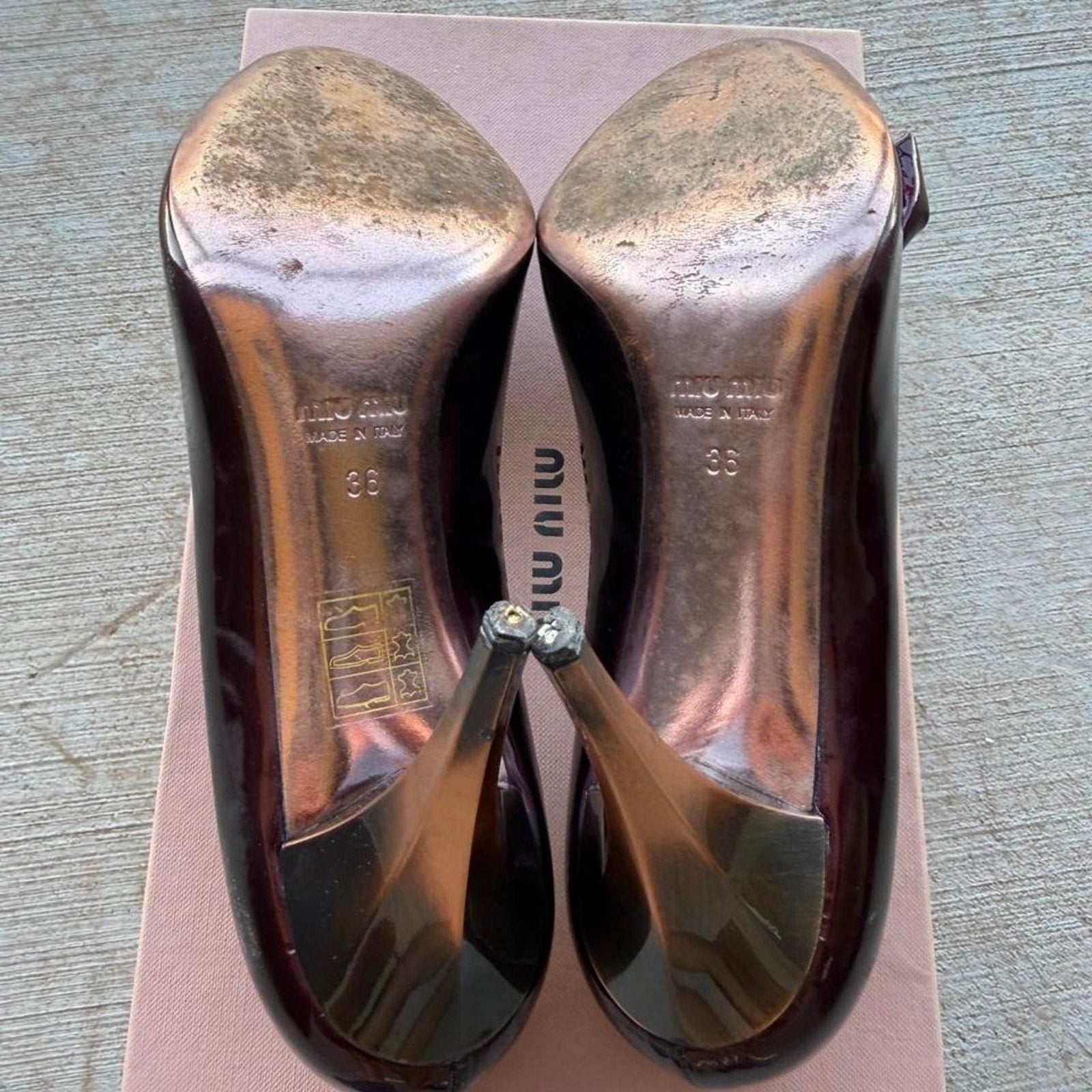 Miu Miu Bow Burgundy Patent Peep-Toe Pumps