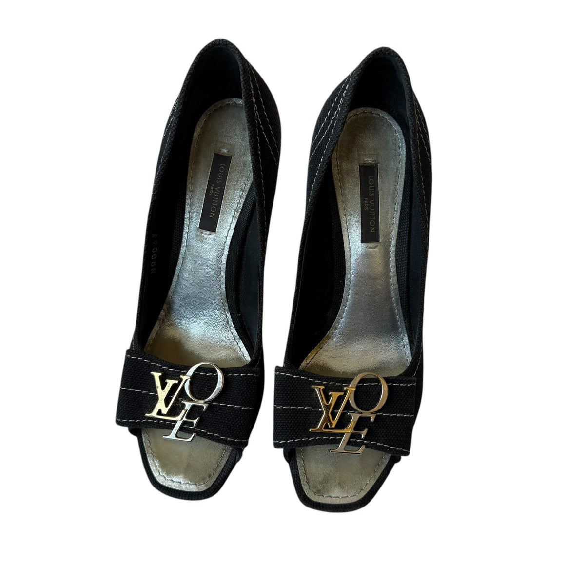 Louis Vuitton LOVE Logo Canvas Pumps