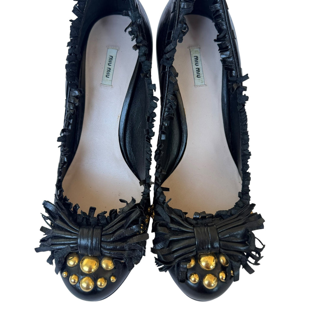 Miu Miu Fringe y2k Heels Pumps Black