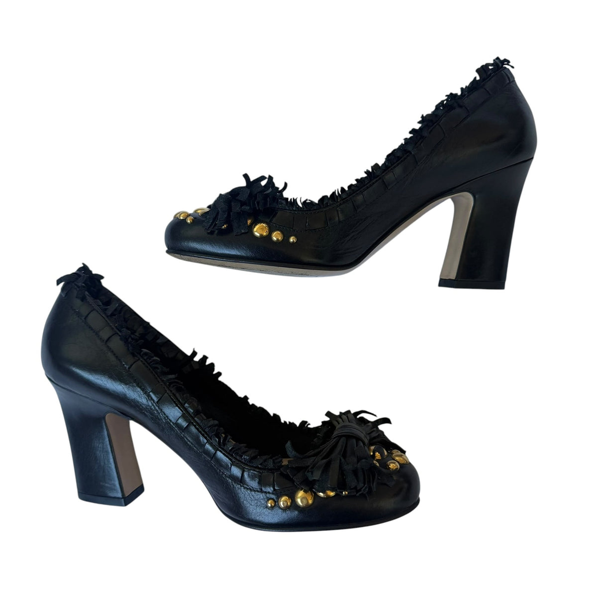 Miu Miu Fringe y2k Heels Pumps Black