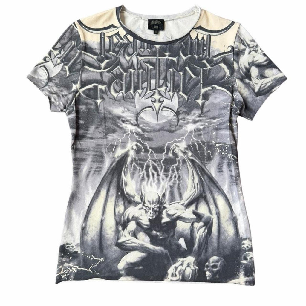 Jean Paul Gaultier Gargoyle SS2001 Devil Print T-Shirt