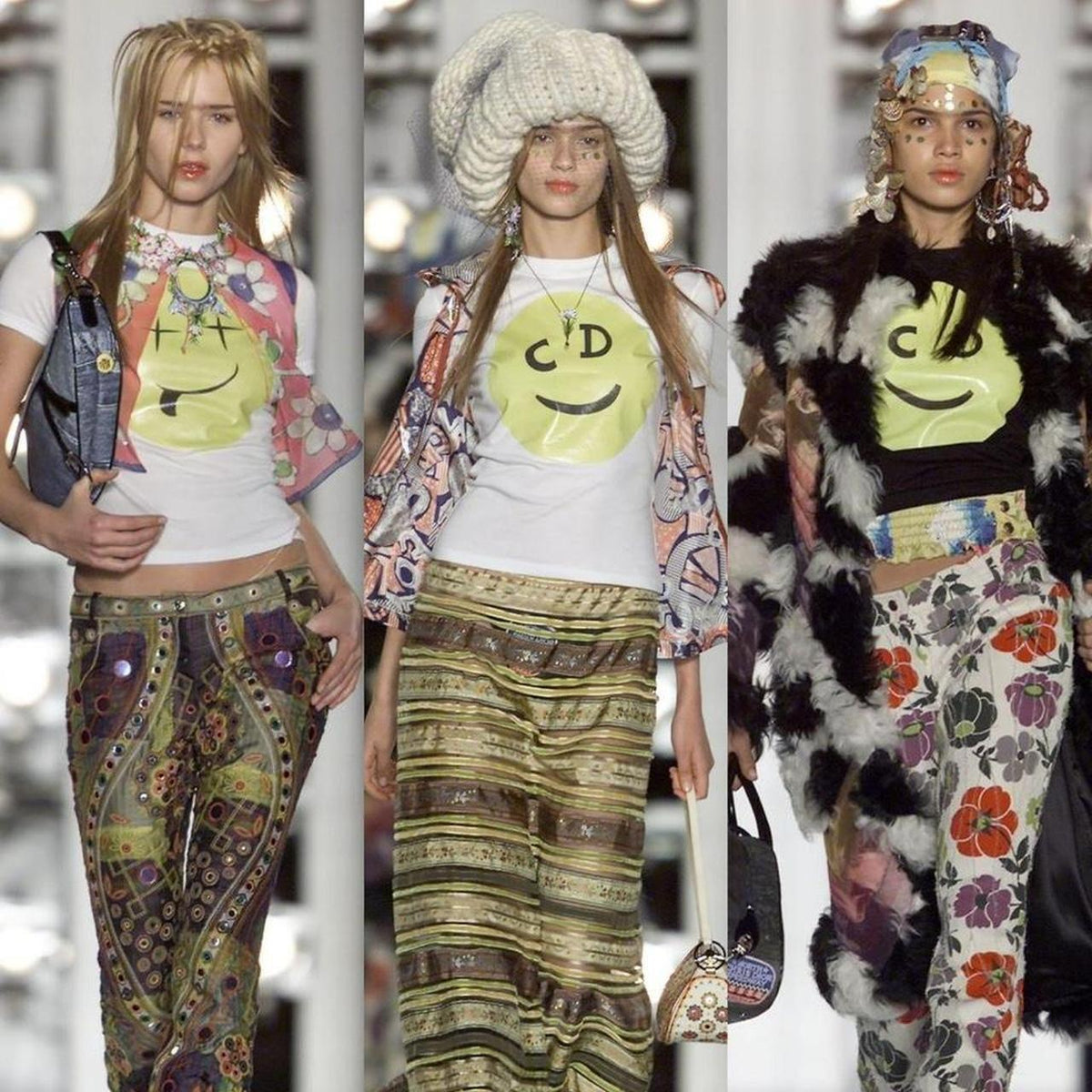 Christian Dior Smiley Face Mini T-Shirt Black/Orange 2001
