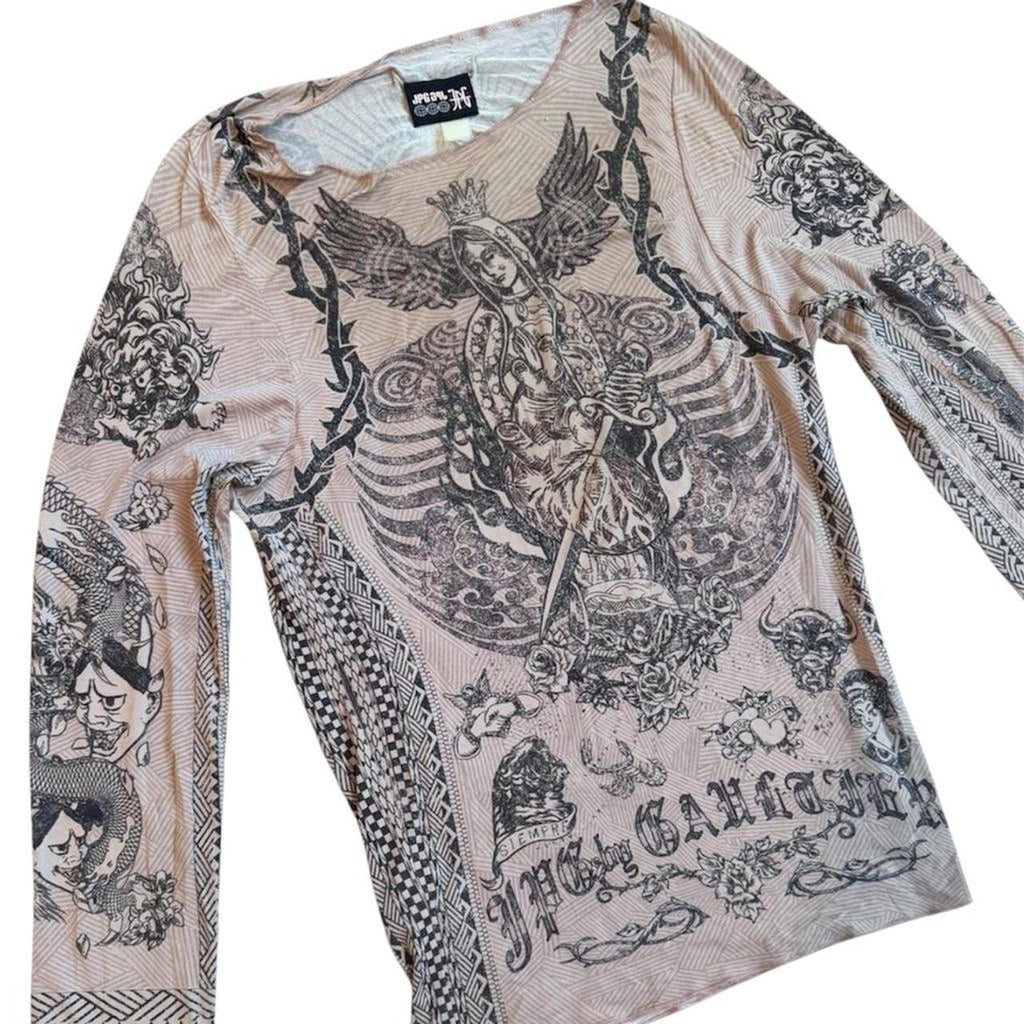 Jean Paul Gaultier Jesus & Mary Tattoo Long Sleeve T-Shirt