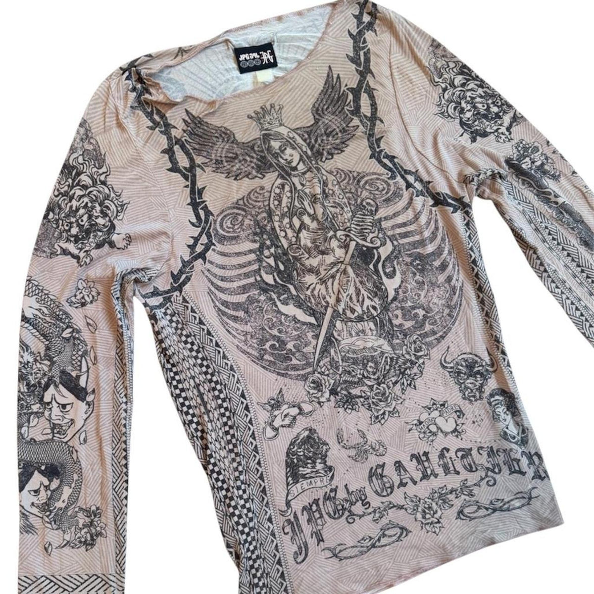 Jean Paul Gaultier Jesus & Mary Tattoo Long Sleeve T-Shirt