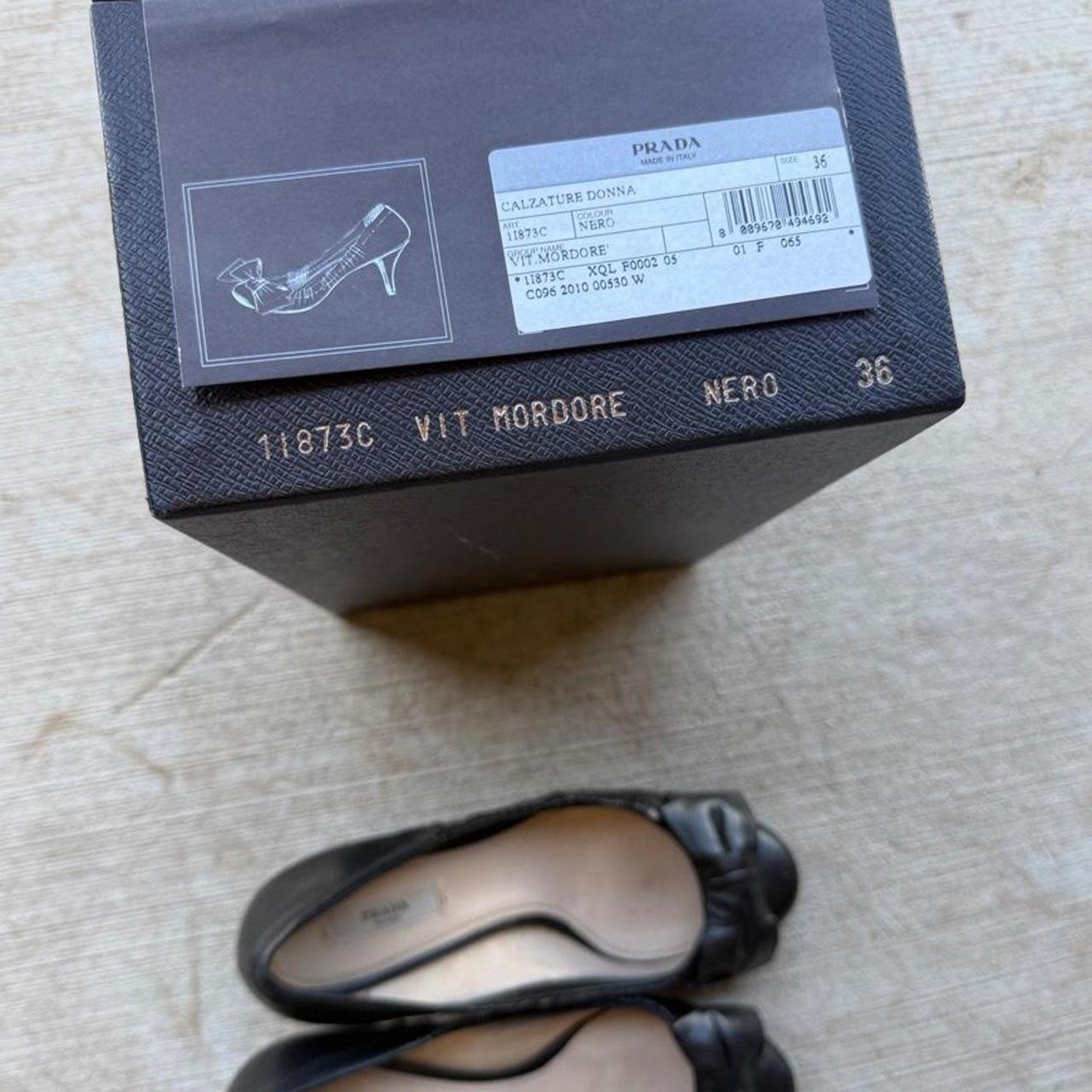 Prada Bow Black Leather Y2K Pumps