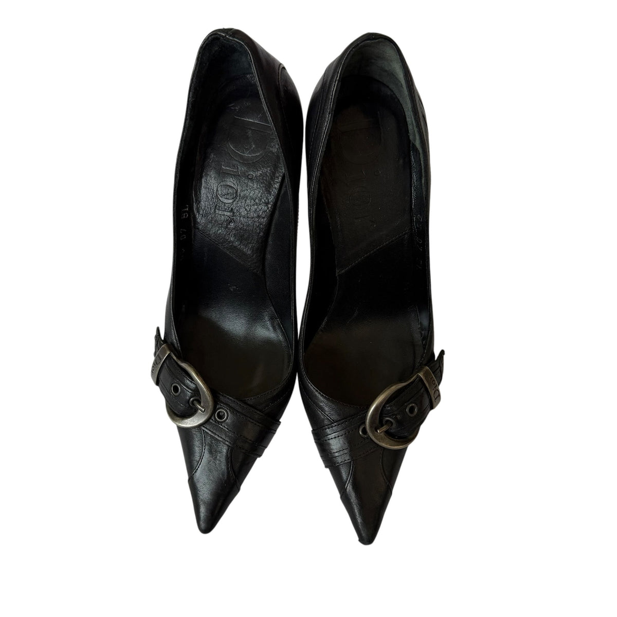 Christian Dior Galliano Leather Belted Pointed Toe Pumps