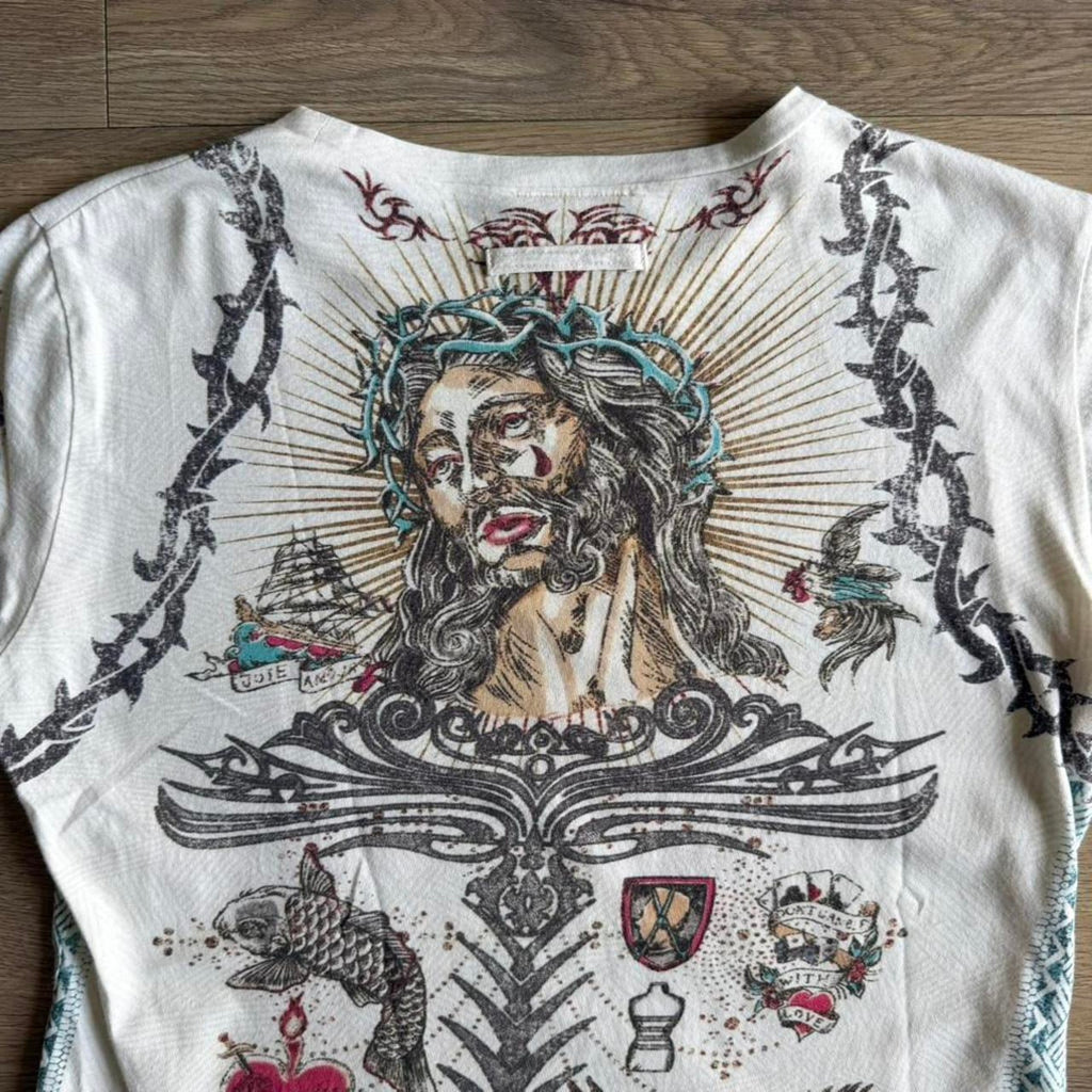 Jean Paul Gaultier Jesus & Mary Tattoo Print T-Shirt