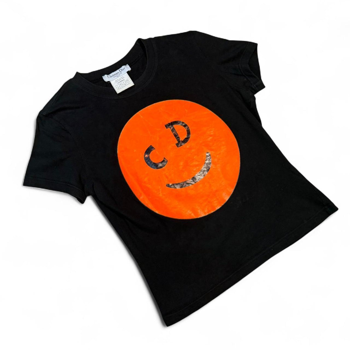 Christian Dior Smiley Face Mini T-Shirt Black/Orange 2001