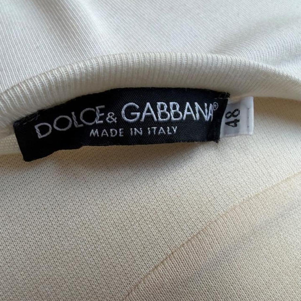 Dolce & Gabbana Made In Italy Stencil Print White T-Shirt